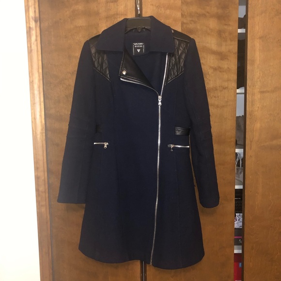 Guess navy coat, size small - Picture 1 of 6